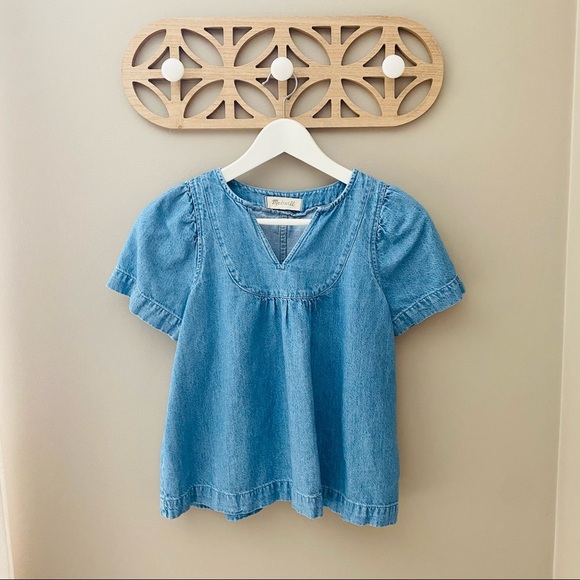 Madewell Denim Popover Swing Top Blue Sz XS/S - Picture 1 of 8